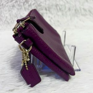 COACH Purple Double Corner Zip Wristlet